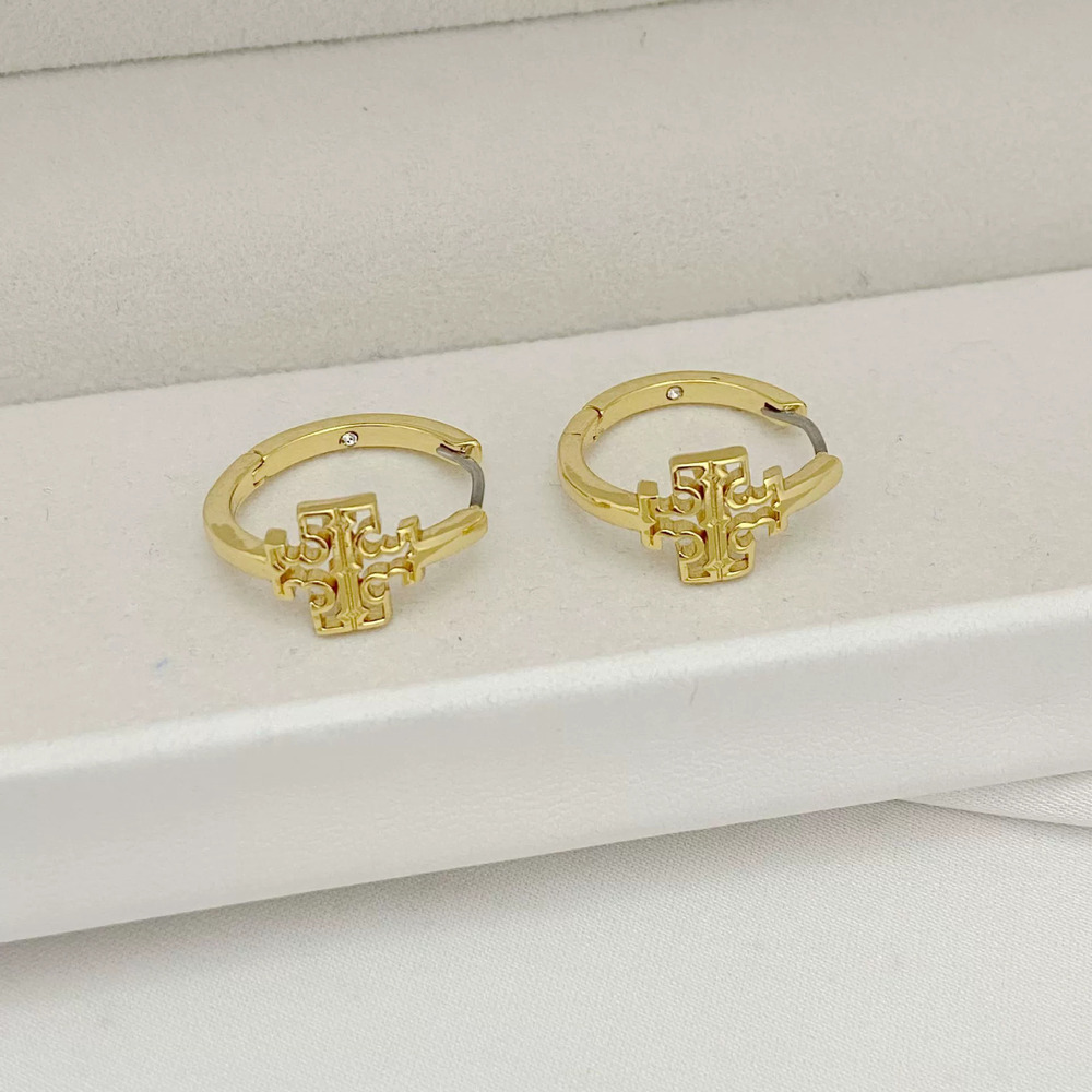 Tory Burch Cold Letter Earrings